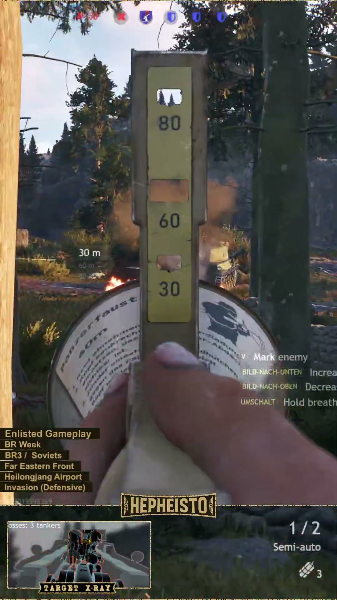 Anti Tank Gunner eliminates Tank Ho-I with Panzerfaust 60