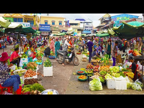 Cambodian Countryside Market Food Compilation - Ang Tasom Vs Vihear Sour Market - Street Food Tour
