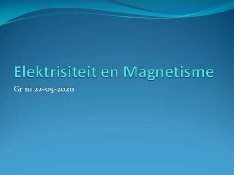 FISIESE WETENSKAP GRAAD 10: 22 Mei 2020 - periode 7 (22107)