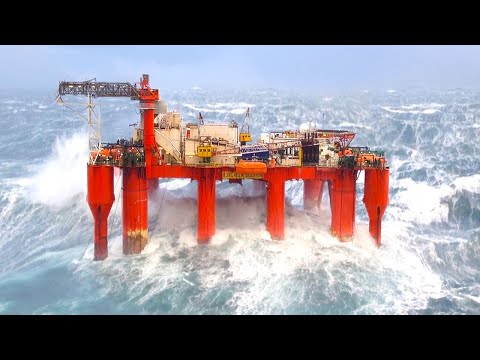 Oil Rigs Caught in Monster Waves