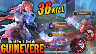 36 Kills!! Guinevere LEGEND Skin The Killing Machine!! - Build Top 1 Global Guinevere ~ MLBB