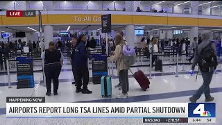 Airports report long TSA lines amid partial shutdown