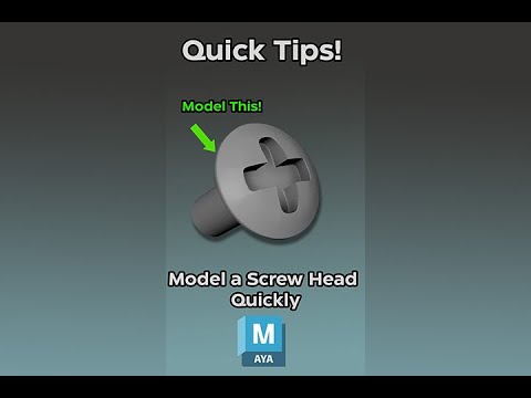 Maya Quick Tip - Quickly Model a Screw head #3dartist #3dart #quicktips