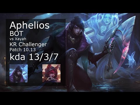 Aphelios ADC & Pantheon vs Xayah & Thresh - KR Challenger 13/3/7 Patch 10.13 // [롤] 아펠리오스 vs 자야