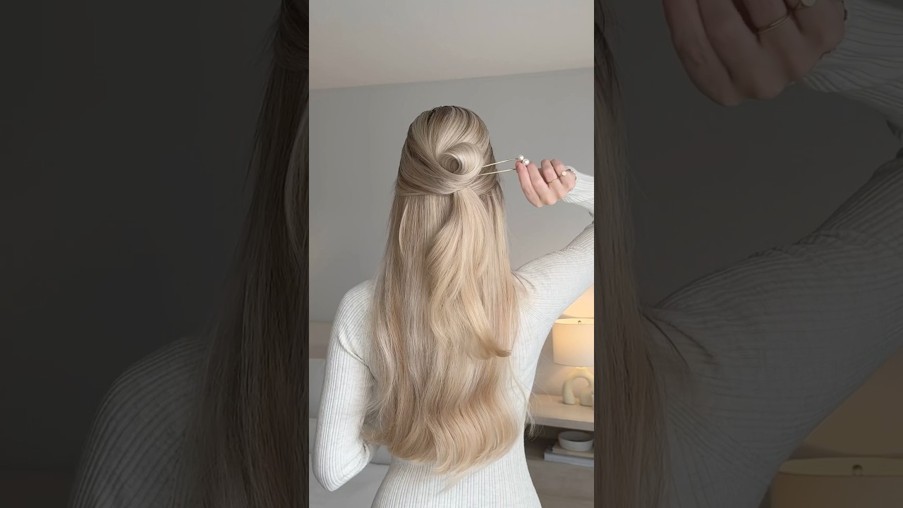 HOW TO EASY HALF UP HAIRSTYLE ❤️ WITH A HAIR FORK