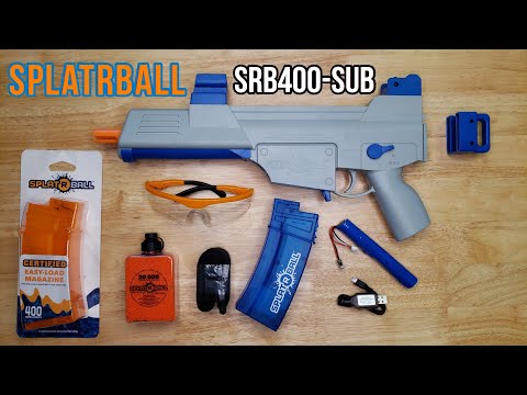 What's In The Box?! SPLATRBALL Gun Gel Blaster Unboxing & Review | SPLAT-R-BALL SRB400-SUB BLUE