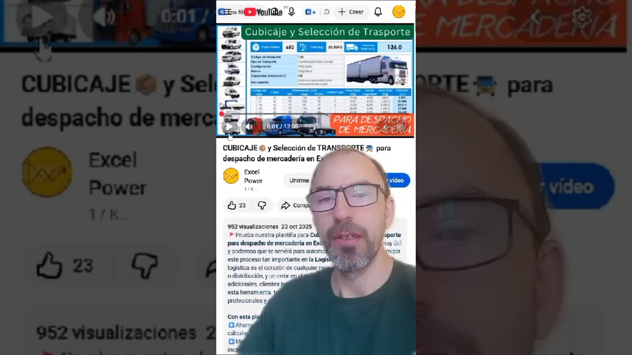 CUBICAJE📦y Selección de TRANSPORTE🚍 para despacho de mercadería en Excel ✅ #excel #plantillas