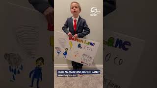 Boy dresses as KOCO 5 Meteorologist Damon Lane for school project