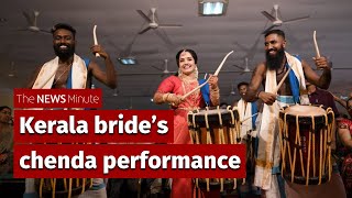Kerala bride stuns with chenda performance during 