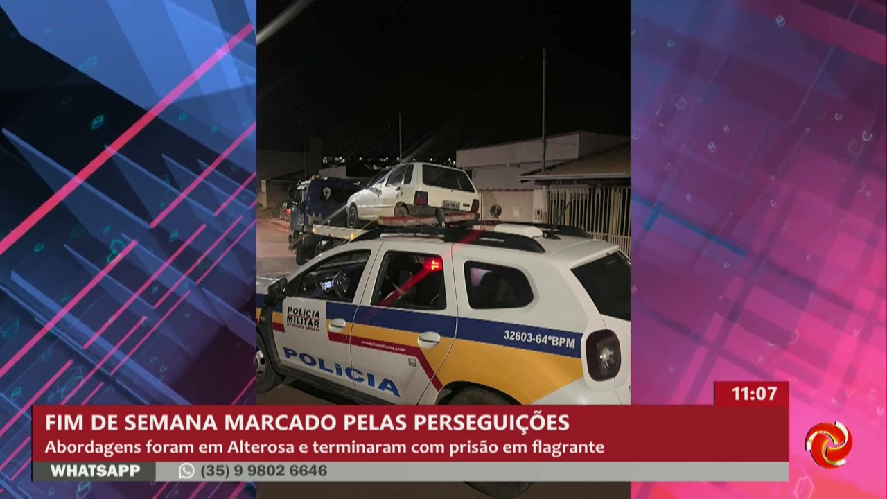 Perseguições policiais terminam com prisões e apreensão em Alterosa