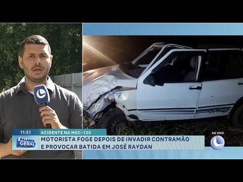 Acidente na MGC-120: Motorista foge depois de invadir contramão e provocar batida em José Raydan.