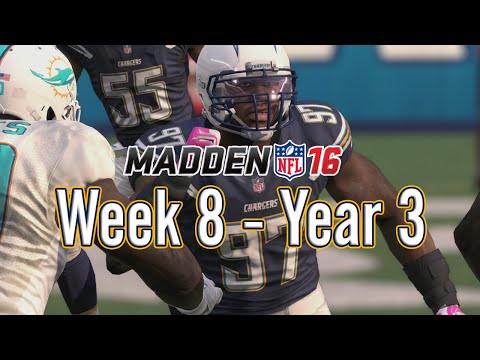 Madden 16 Chargers Connected Franchise Year 3 - Week 8 vs Dolphins - EP29