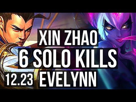 XIN ZHAO vs EVELYNN (JNG) | 6 solo kills, 14/2/5, 500+ games, Dominating | EUW Master | 12.23