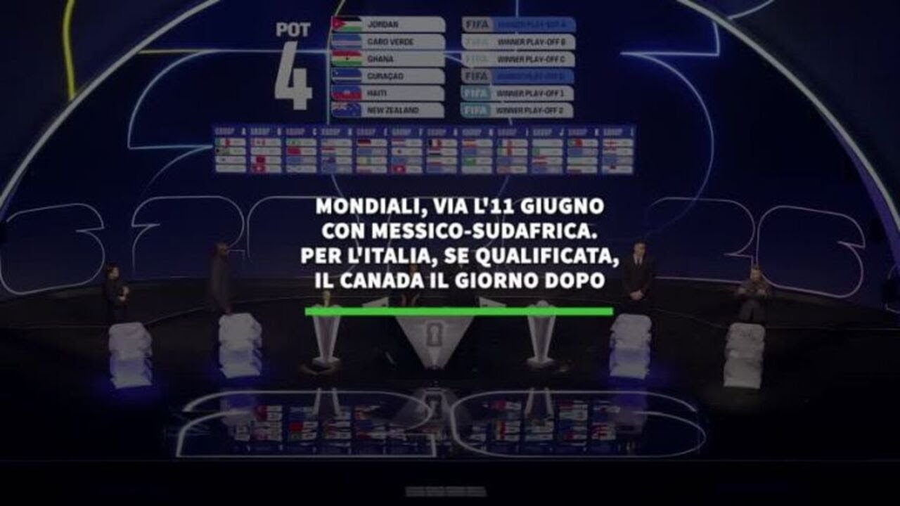 Mondiali, si parte l'11 giugno con Messico-Sudafrica