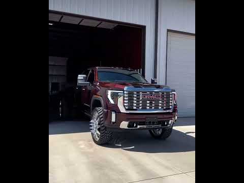2024 GMC Sierra 3500HD denali REDWOOD METALLIC & ATMOSPHERE level on 28’ #chevrolet #racing #gmc