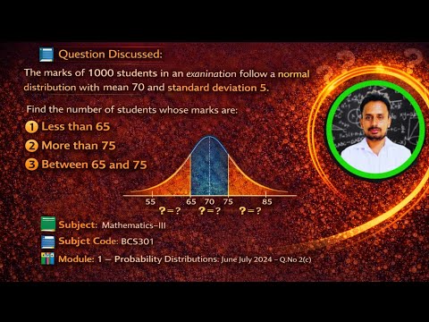 Normal Distribution Probability | Find Number of Students Below 65, Above 75, and Between 65 & 75 | 