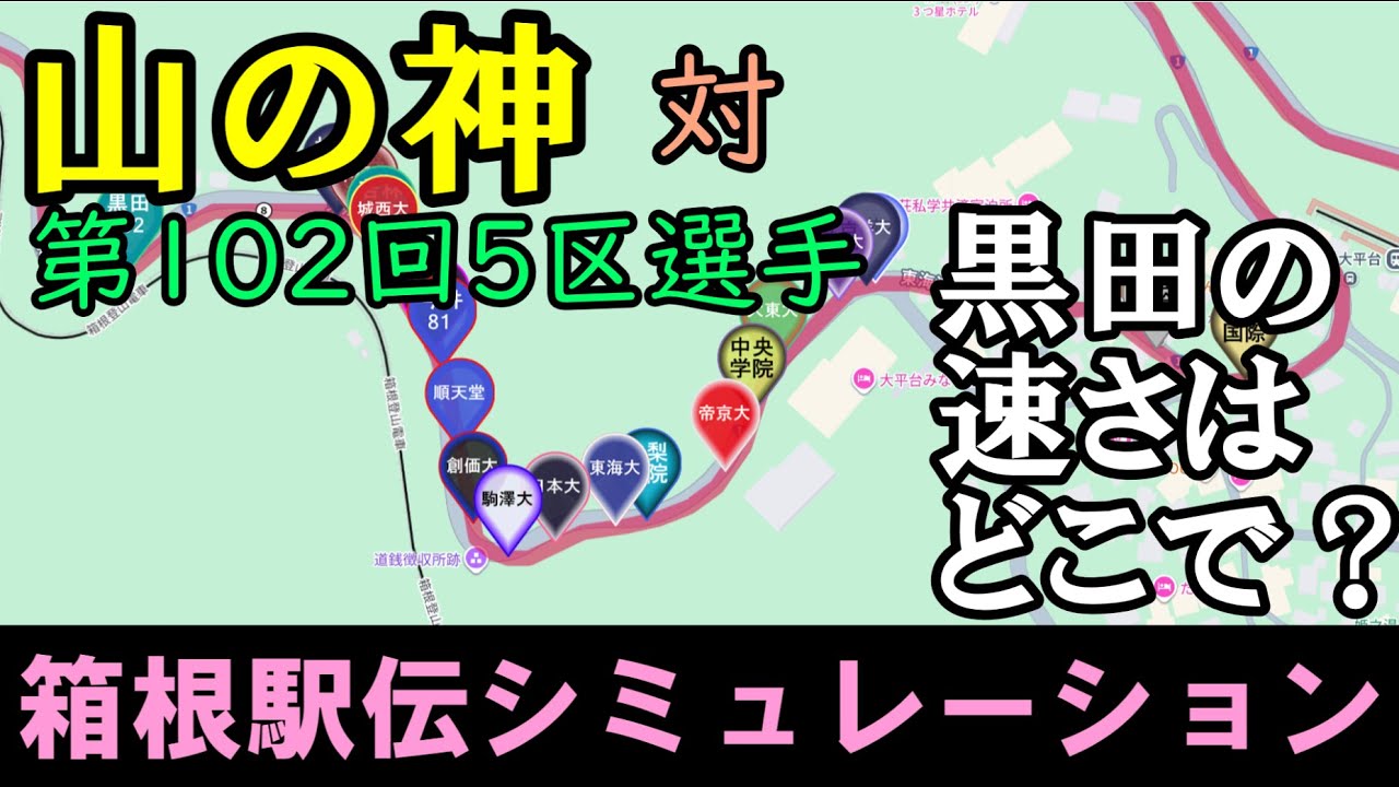 【駅伝CG】箱根駅伝5区対決シミュレーション(第102回大会編)