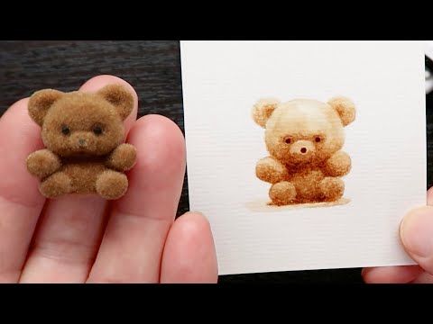 Coffee Painting a Teddy Bear | Mini Teddy Bear