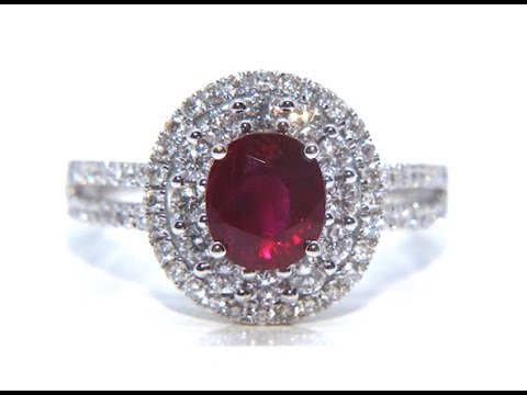 18CT WHITE GOLD RUBY DIAMOND RING 2.08CT