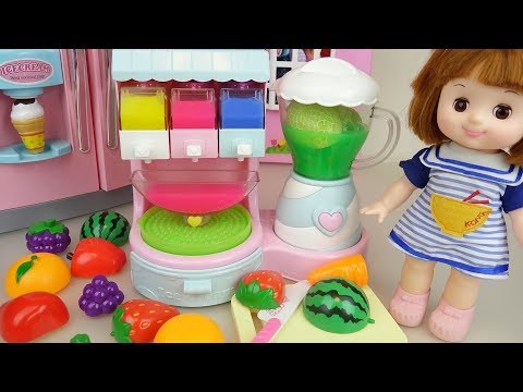Baby Doli and fruit jelly juice maker toys baby doll play