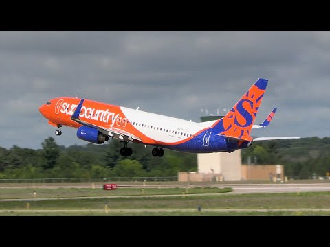 The Inaugural Sun Country Flight from Eau Claire to Las Vegas | Takeoff from Eau Claire [4K]