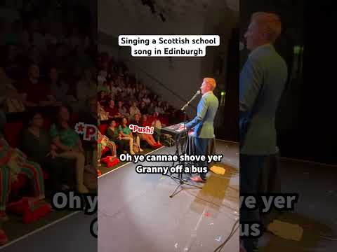 Singing a Scottish school song in Edinburgh