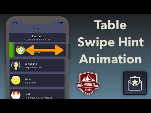 Table Row Swipe Hint Animation (iOS, Xcode 10, Swift 4)