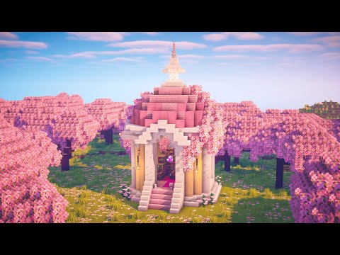 Minecraft | How to Build a Cherry Blossom Gazebo (Enchanting Room)