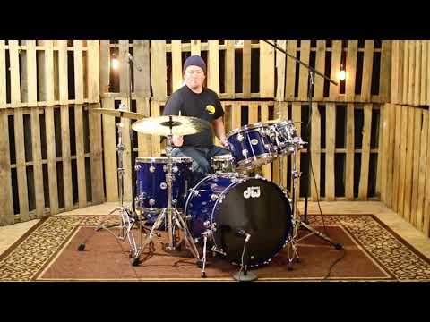 DW Collector's Maple/Mahogany Seahawk Blue Lacquer Drum Set - 22, 10, 12, 16