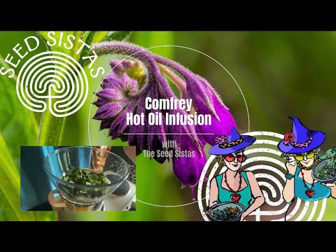 Making a Comfrey Hot oil Infusion for Sprains and Bruises