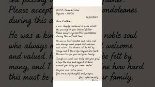 condolences letter to a friend for death of his father