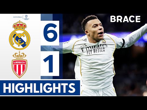 Real Madrid vs Monaco 6-1 - Highlights & Goals - Mbappe & Vini JR & Bellingham Goals