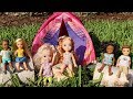 CAMP Elsa And Anna Toddlers Camping Barbie Is counselor Outdoors activities