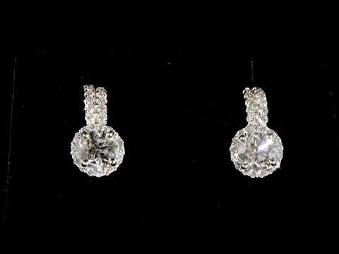 GIA Certified 2.02ct (TDW) Round Brilliant Cut Diamonds Earrings