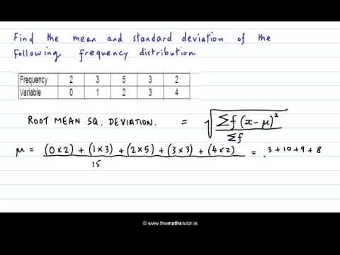 Standard Deviation - Frequency Distribution - By Hand - Leaving Cert Project Maths - Std Deviation
