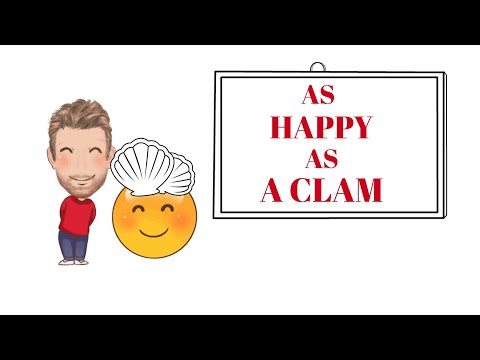 English Tutor Nick P Adjective Phrase (101) As Happy as a Clam - Origin  -Animated