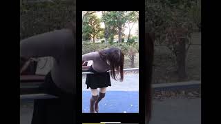 ミニスカート　前回りに挑戦