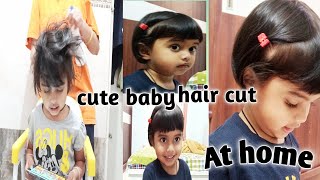 Baby girls hair cutting at home  how to cut baby g