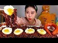 [Eng Sub] 5 packets of Jin Jjajang, Fried eggs, Kielbasa sausage Mukbang Eating Sound