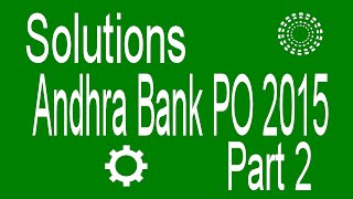 bank po quantitative aptitude solved papers, Andhra bank PO 2015, question paper solved