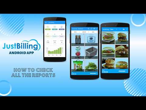 Just Billing Android App- How to check all reports in the Just Billing app?