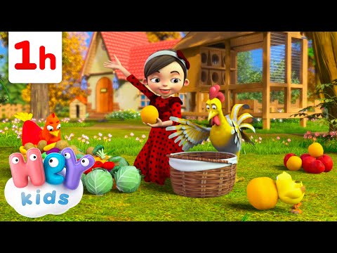 Good morning little chicken song 🐣 | Animal Sounds for Kids | HeyKids Nursery Rhymes
