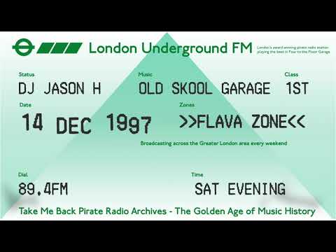 DJ Jason H | Old Skool Garage Classics 1997 | London Underground FM 89.4 | Sun 14th Dec 1997