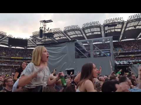 U2  Croke Park Dublin Joshua Tree Where the Streets have no name ,with Jet  fly over