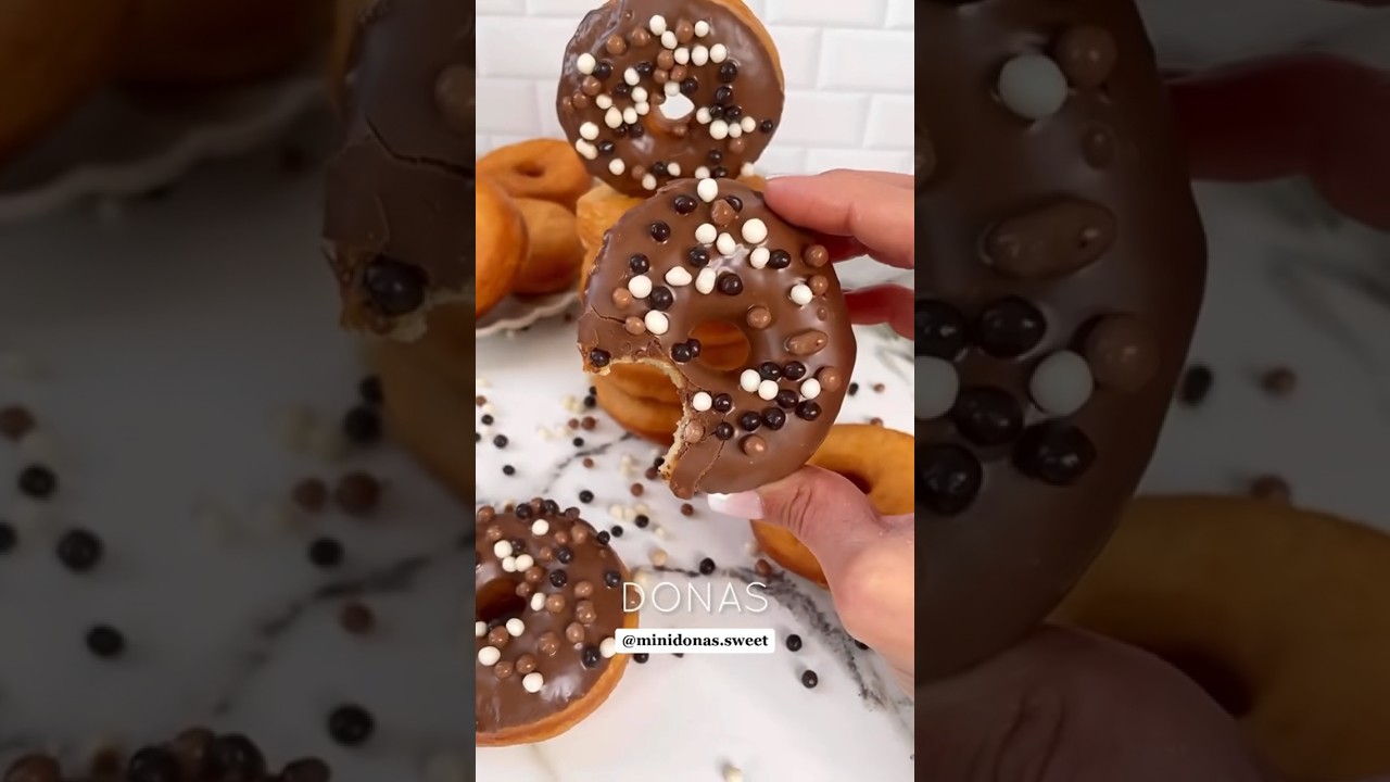 😋Hoy toca mini donas cubiertas de chocolate🤤 #minidonas #viral #donuts #phonk #ebook #donuts
