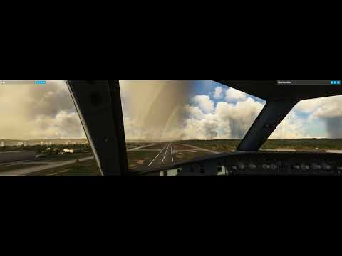 Take off from Brunei International Airport (WBSB) with rainbow