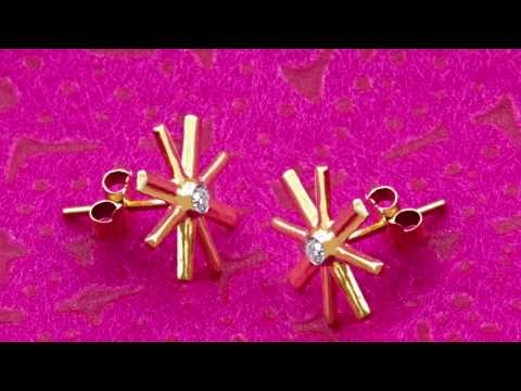 Teleios Luxe 18k Gold 0.05Ct Diamonds Seven Rise Earrings - TL0000211