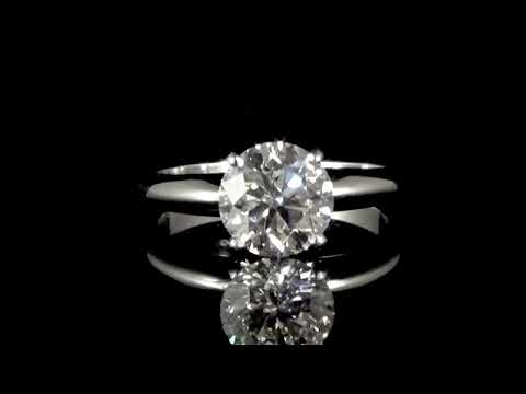EGL USA Certified 2.05ct Round Brilliant 'Hearts and Arrows' Cut Diamond Ring