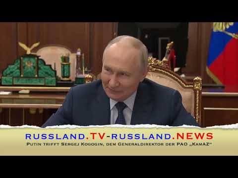 Putin trifft Sergej Kogogin, dem Generaldirektor der PAO „KamAZ“