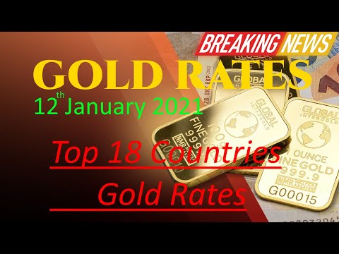 Today Gold Rates in Pakistan per tola| 12th January 2021 |Top 18 Counties Gold Rates| Gold Rates